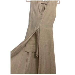 Sartoria Saracena Mediterraneo 100% Linen Maxi Romper Dress  Made in Italy Small